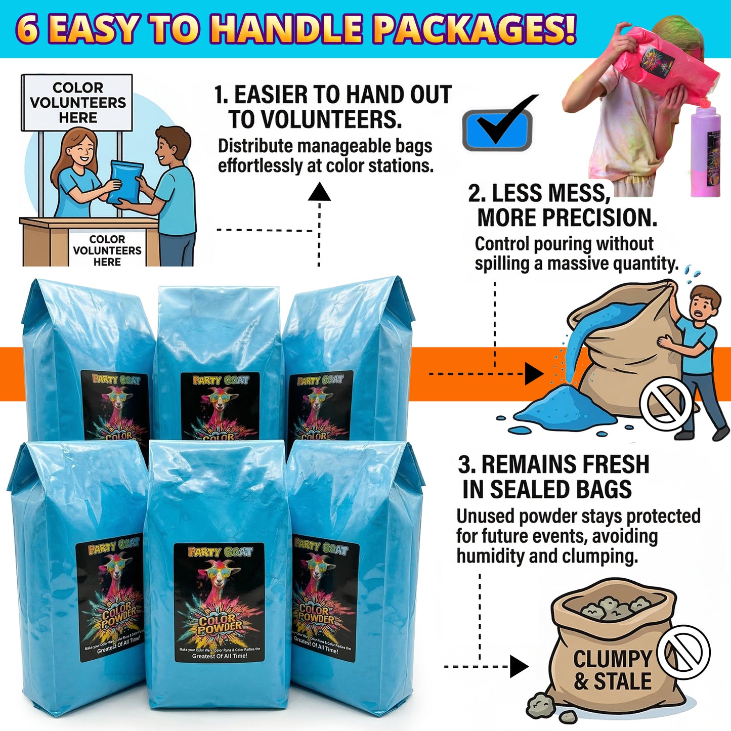 Color Run Powder 25LB Bulk Holi Powder - Single Color Box