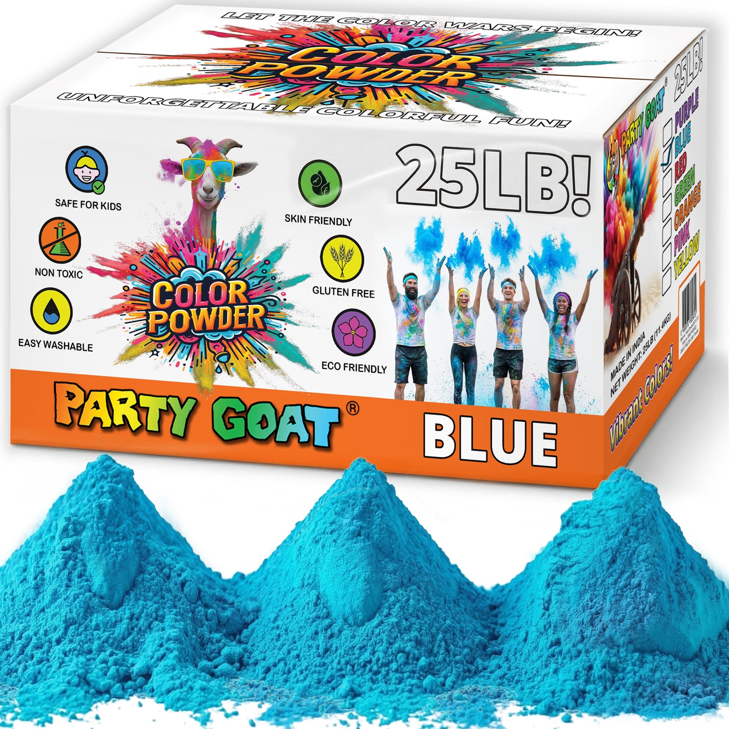 Color Run Powder 25LB Bulk Holi Powder - Single Color Box