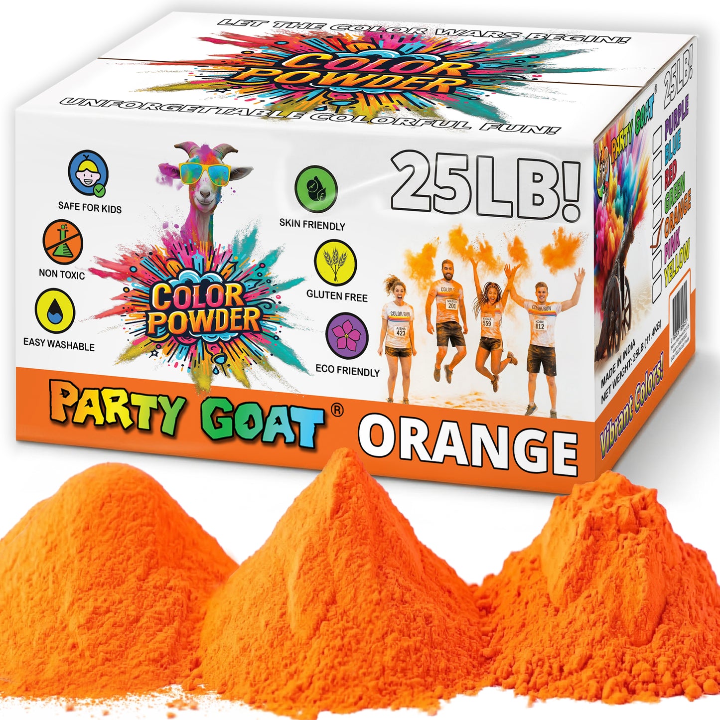 Color Run Powder 25LB Bulk Holi Powder - Single Color Box