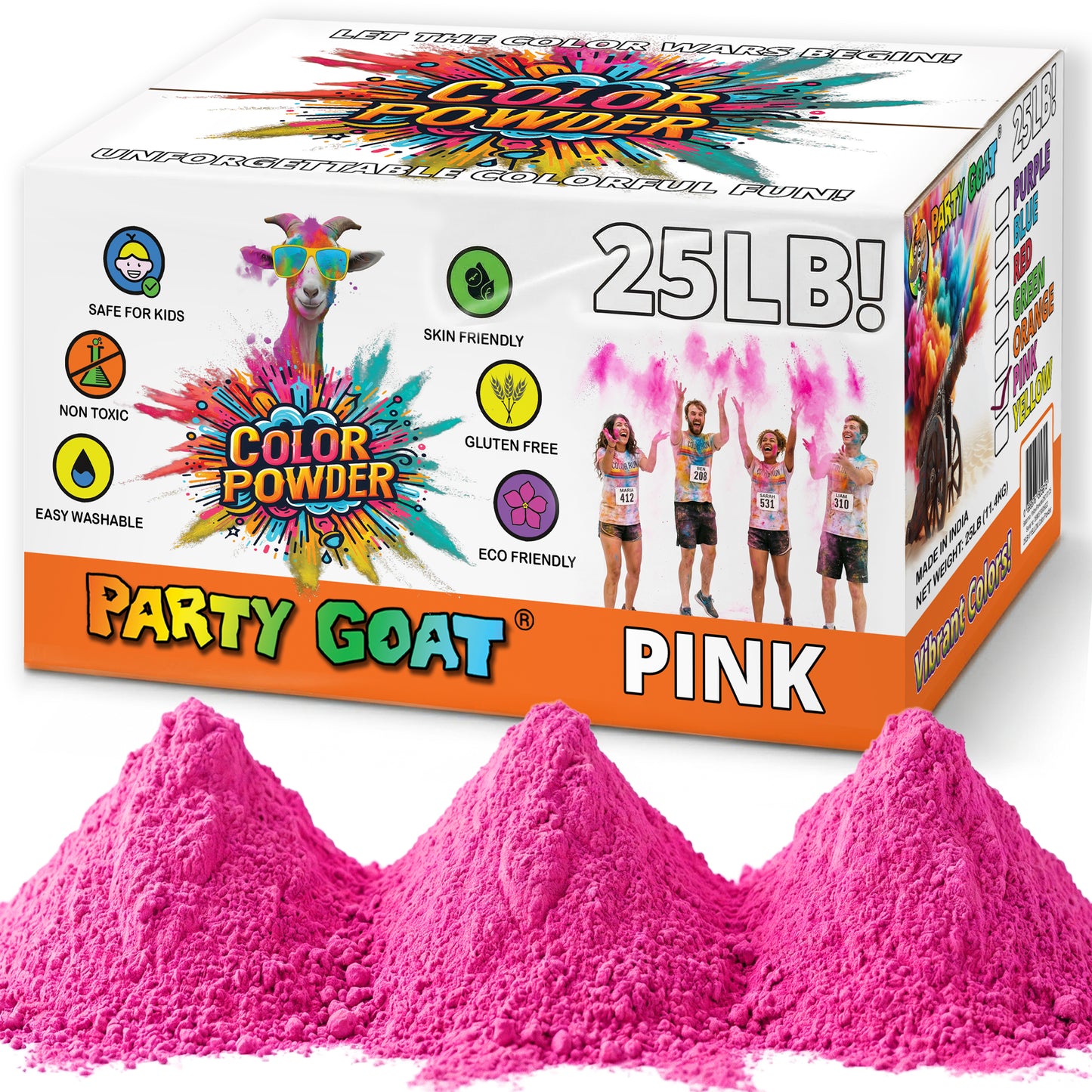 Color Run Powder 25LB Bulk Holi Powder - Single Color Box