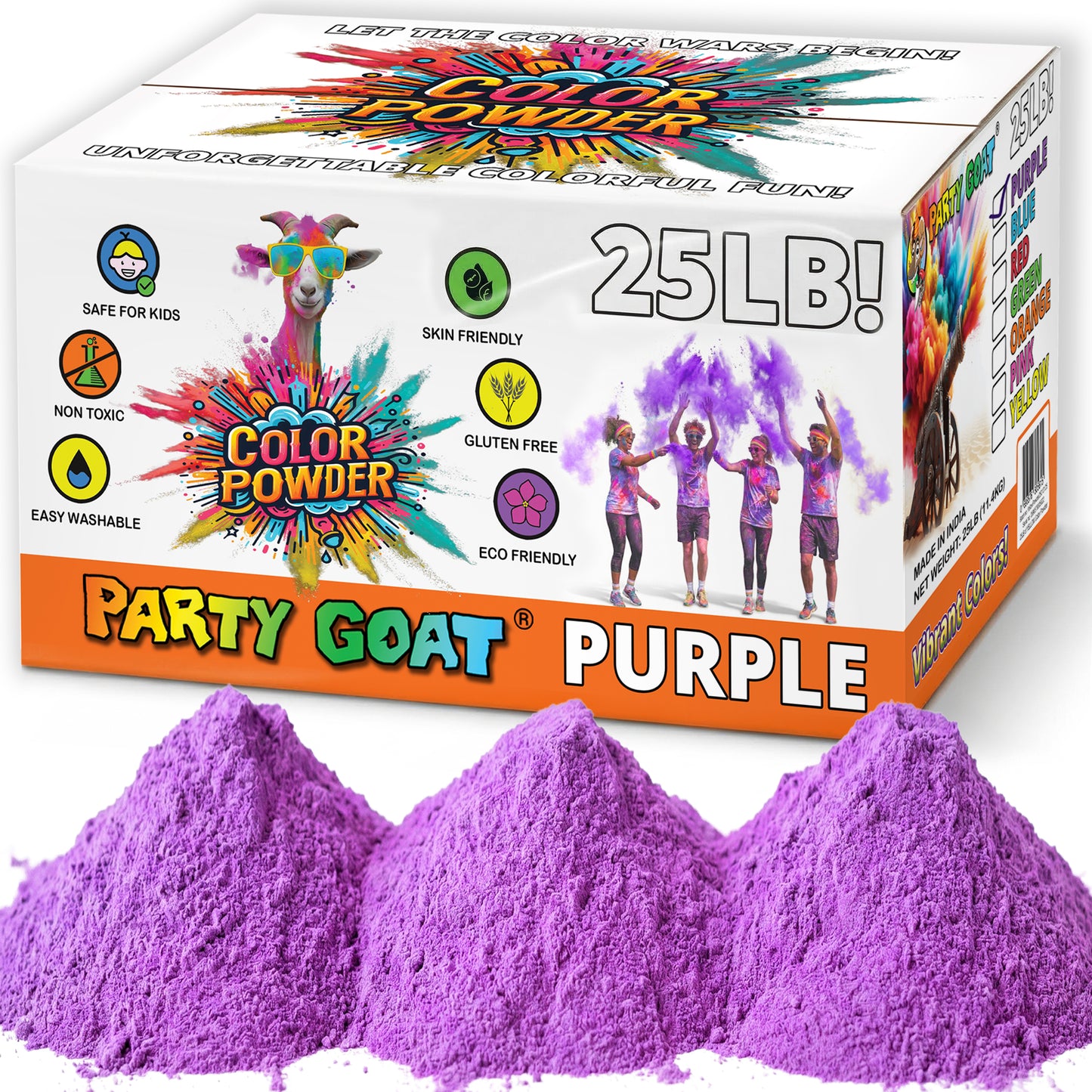 Color Run Powder 25LB Bulk Holi Powder - Single Color Box