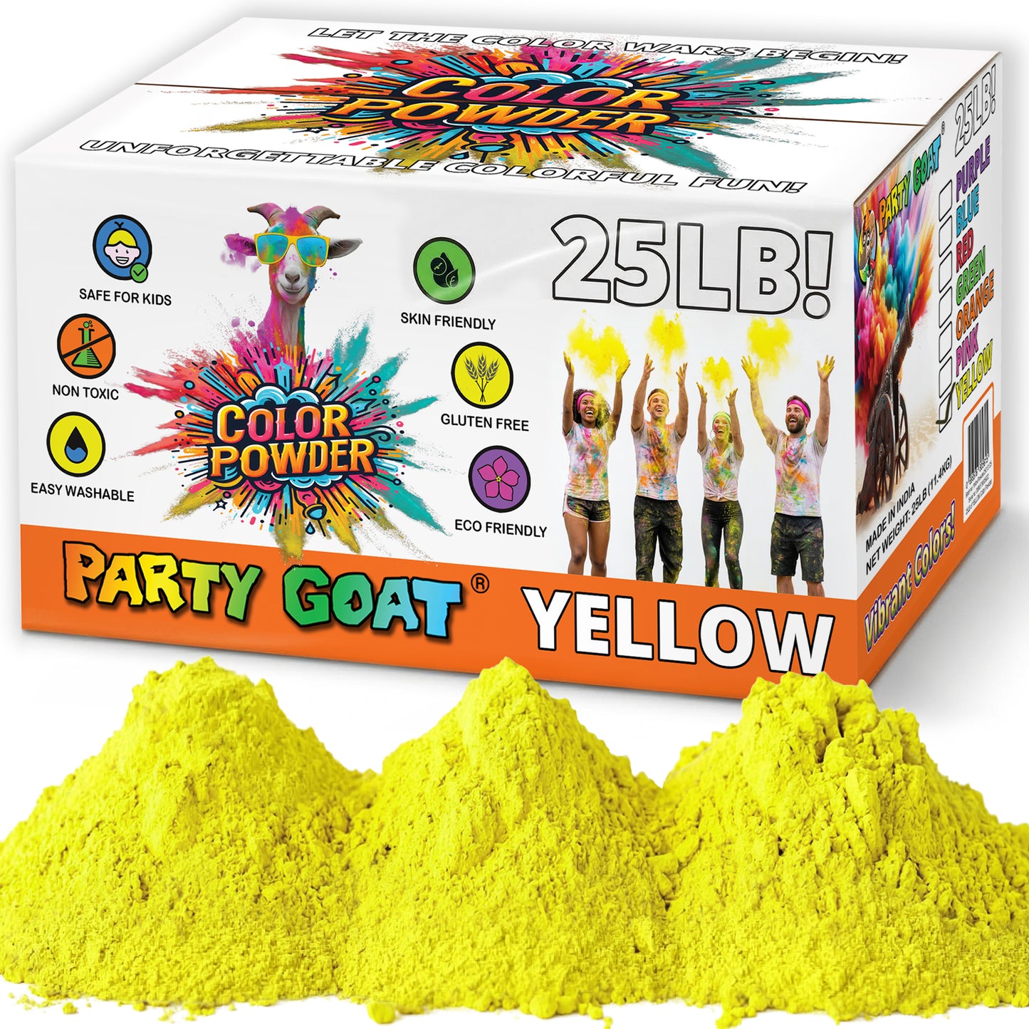 Color Run Powder 25LB Bulk Holi Powder - Single Color Box
