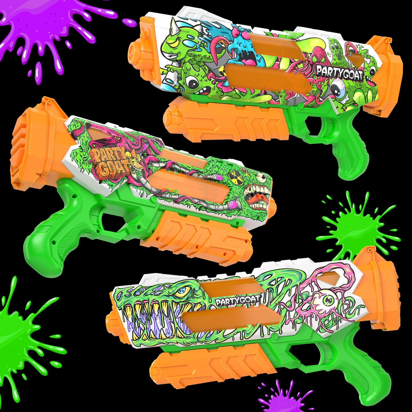 PARTY GOAT Slime Blaster Gun with a Huge 3 Gallons of Instant Slime!