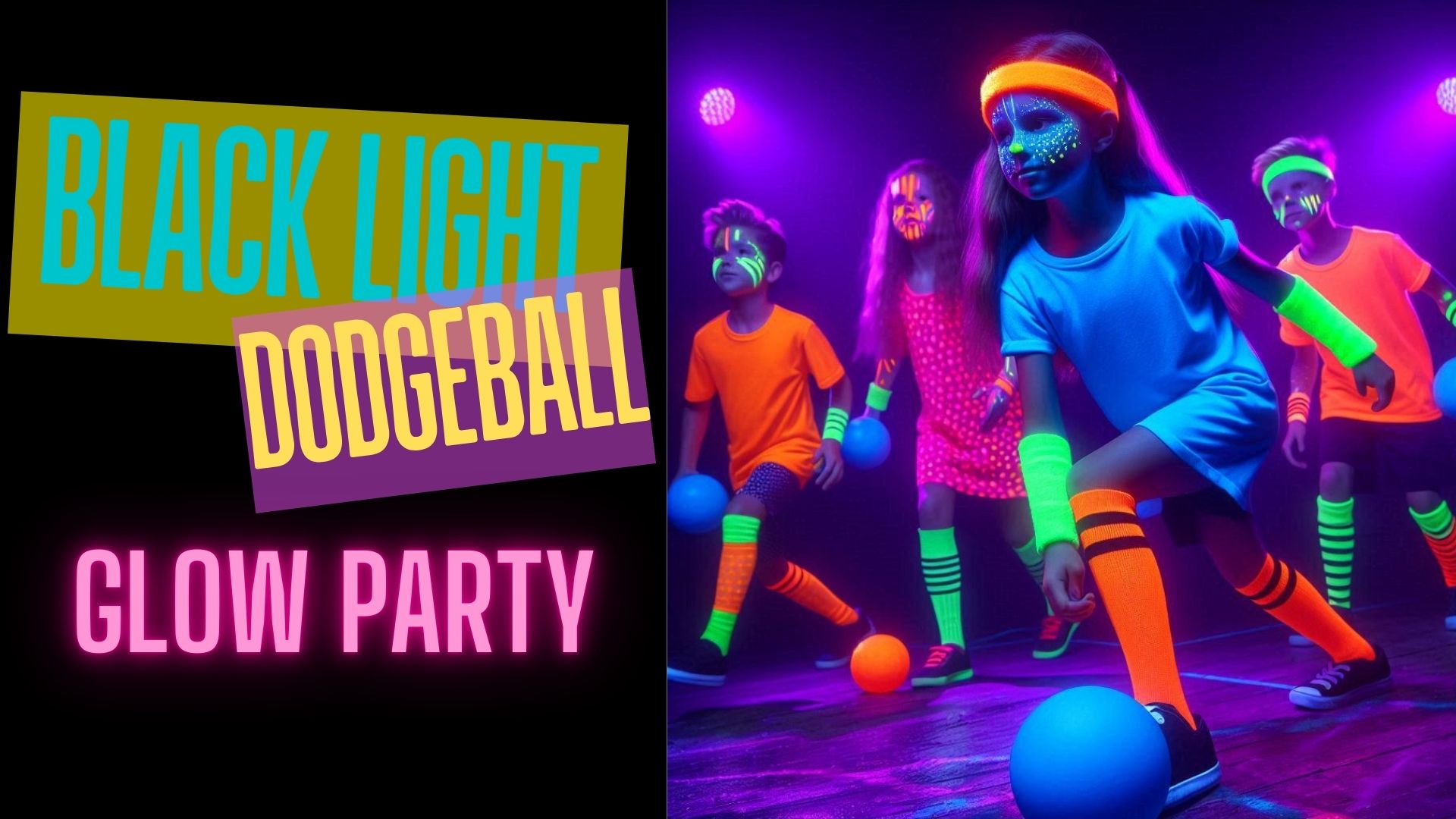 Load video: black light dodgeball glow games for kids
