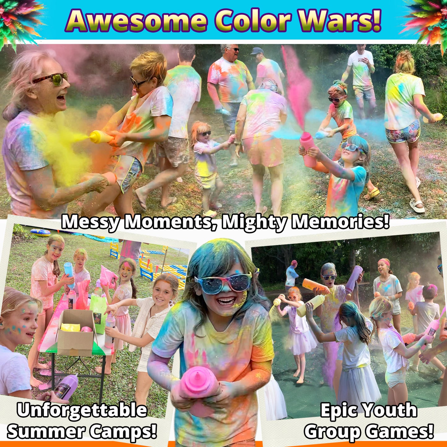 Color Run Powder 25LB Bulk Holi Powder - Single Color Box