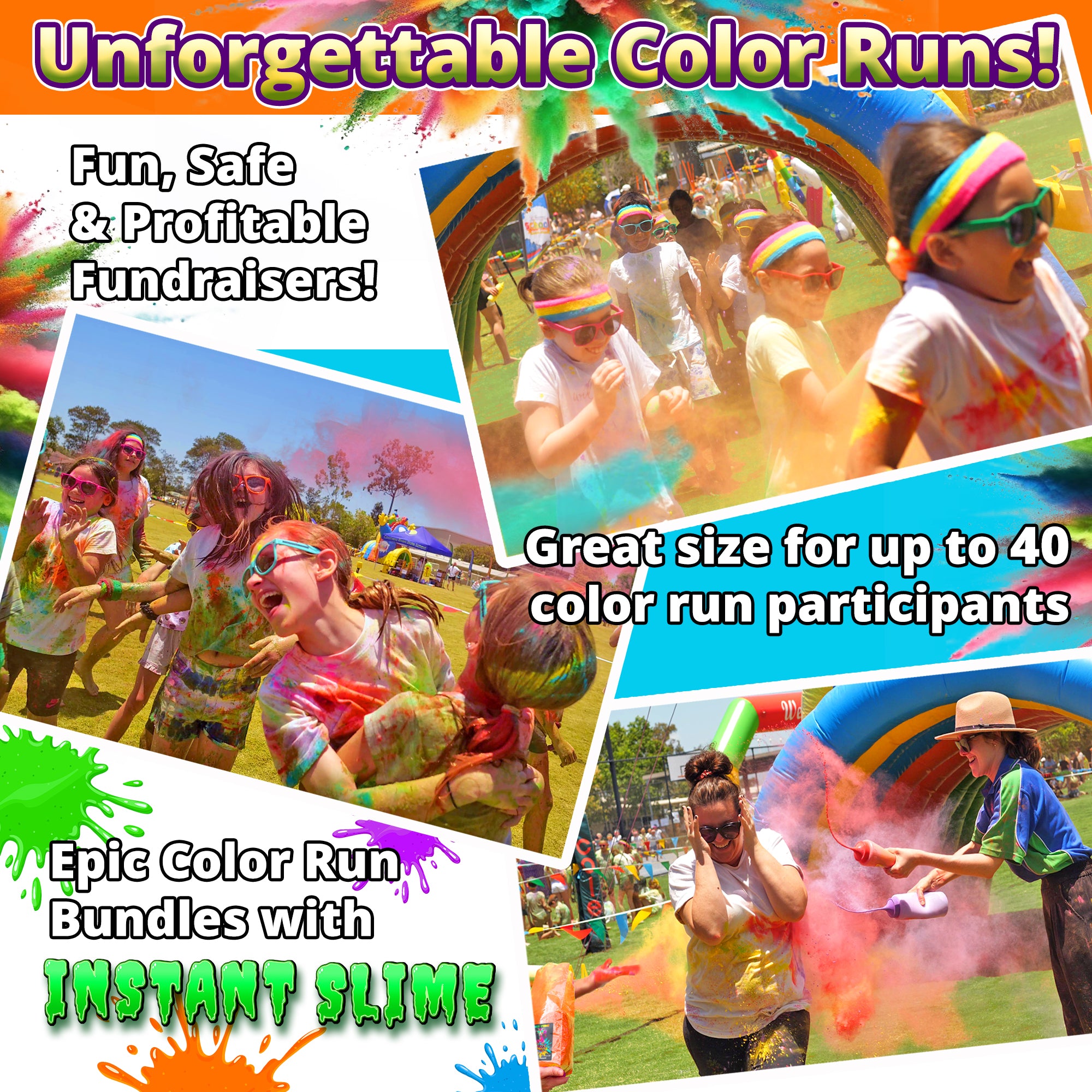 HOLI COLOR POWDER: 6 Color Pack! 18lbs (8.16kg) for Color Runs and Color Wars