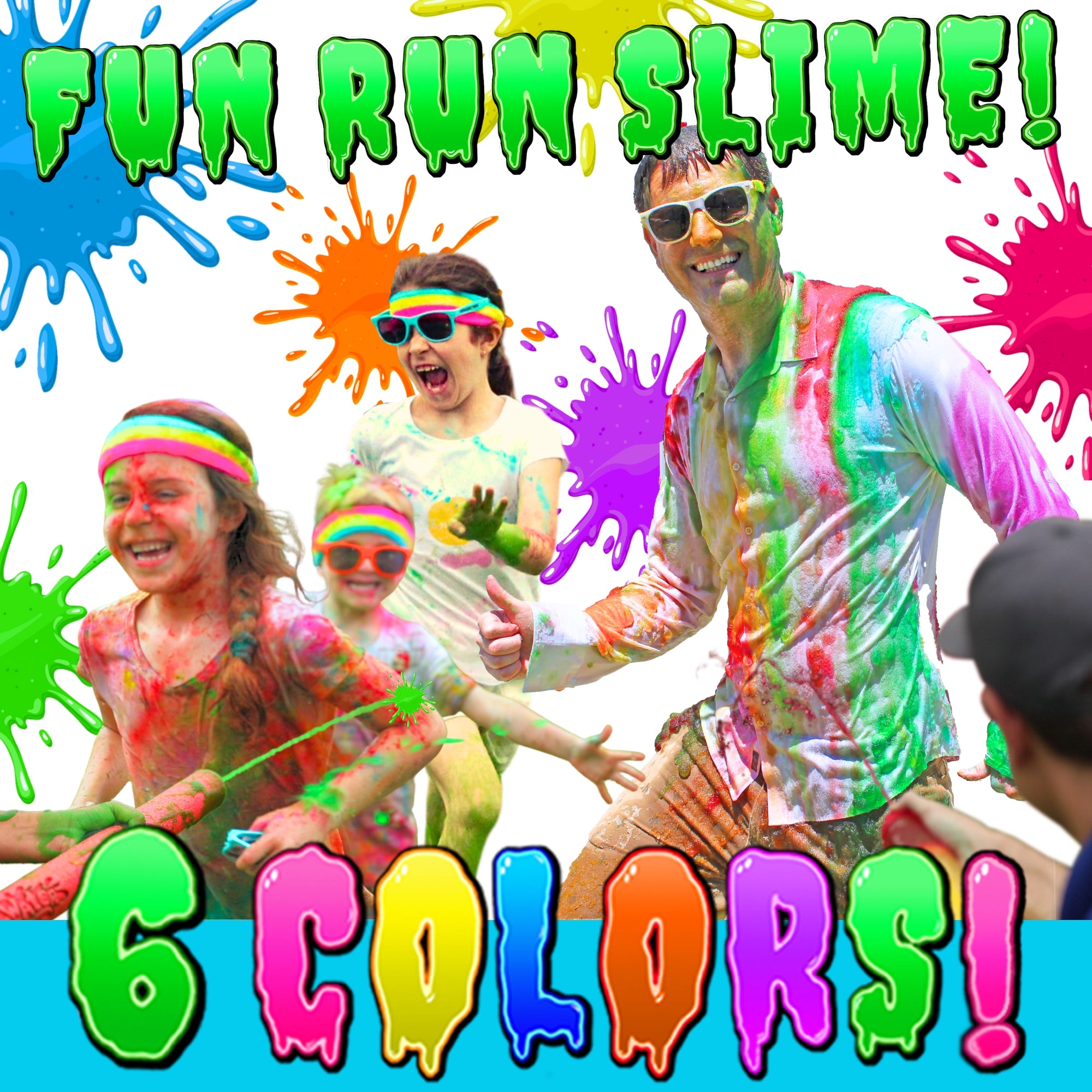 Instant Slime for color run fun and color wars all 6 colors USA