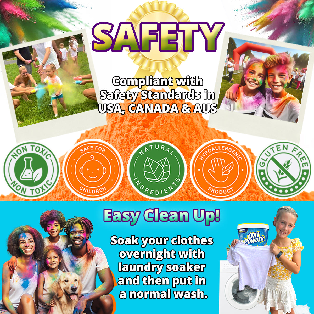 Color Run Powder 25LB Bulk Holi Powder - Single Color Box