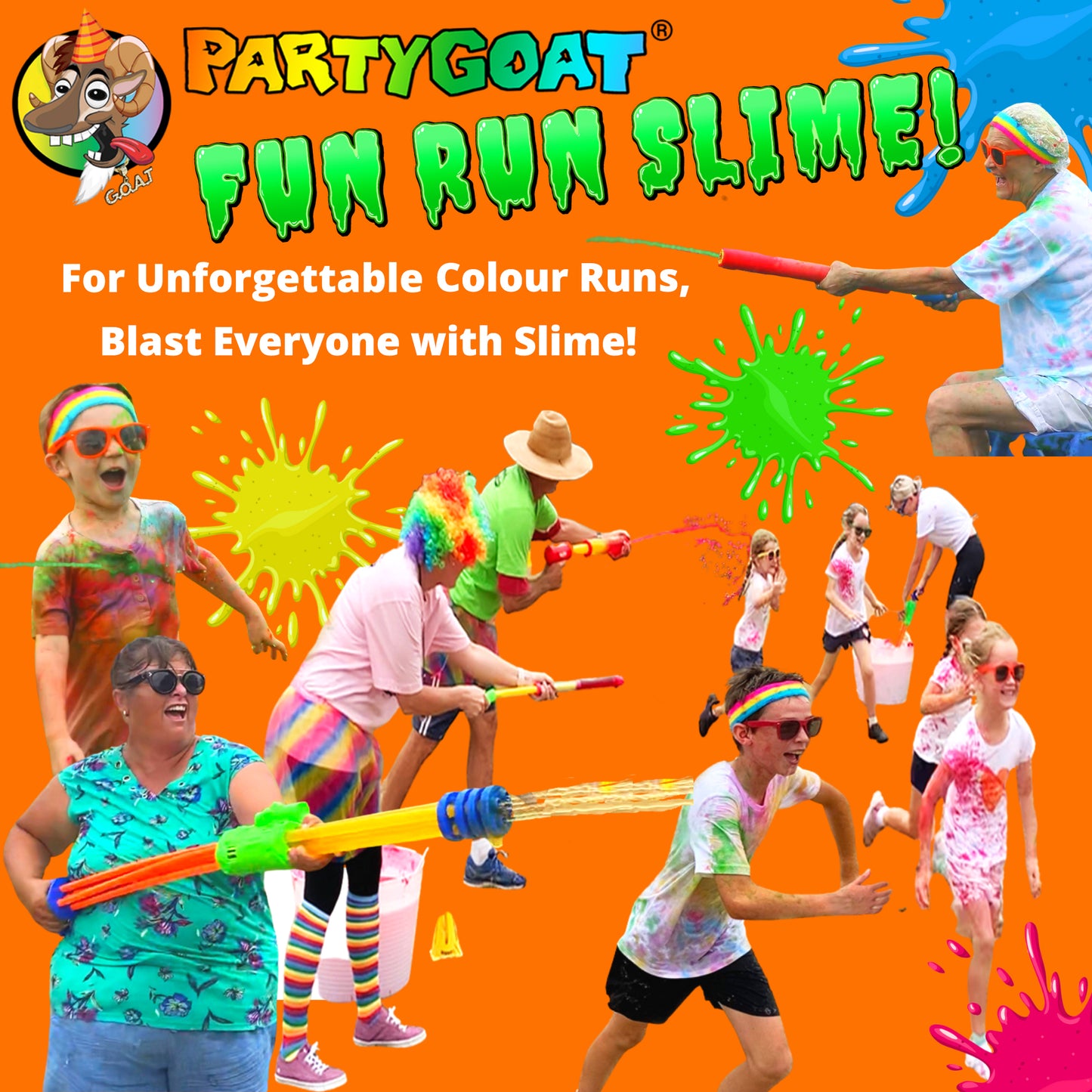 COLOR RUN SLIME: 6 Colors for Epic Slime Fun Runs (60 Gallons)