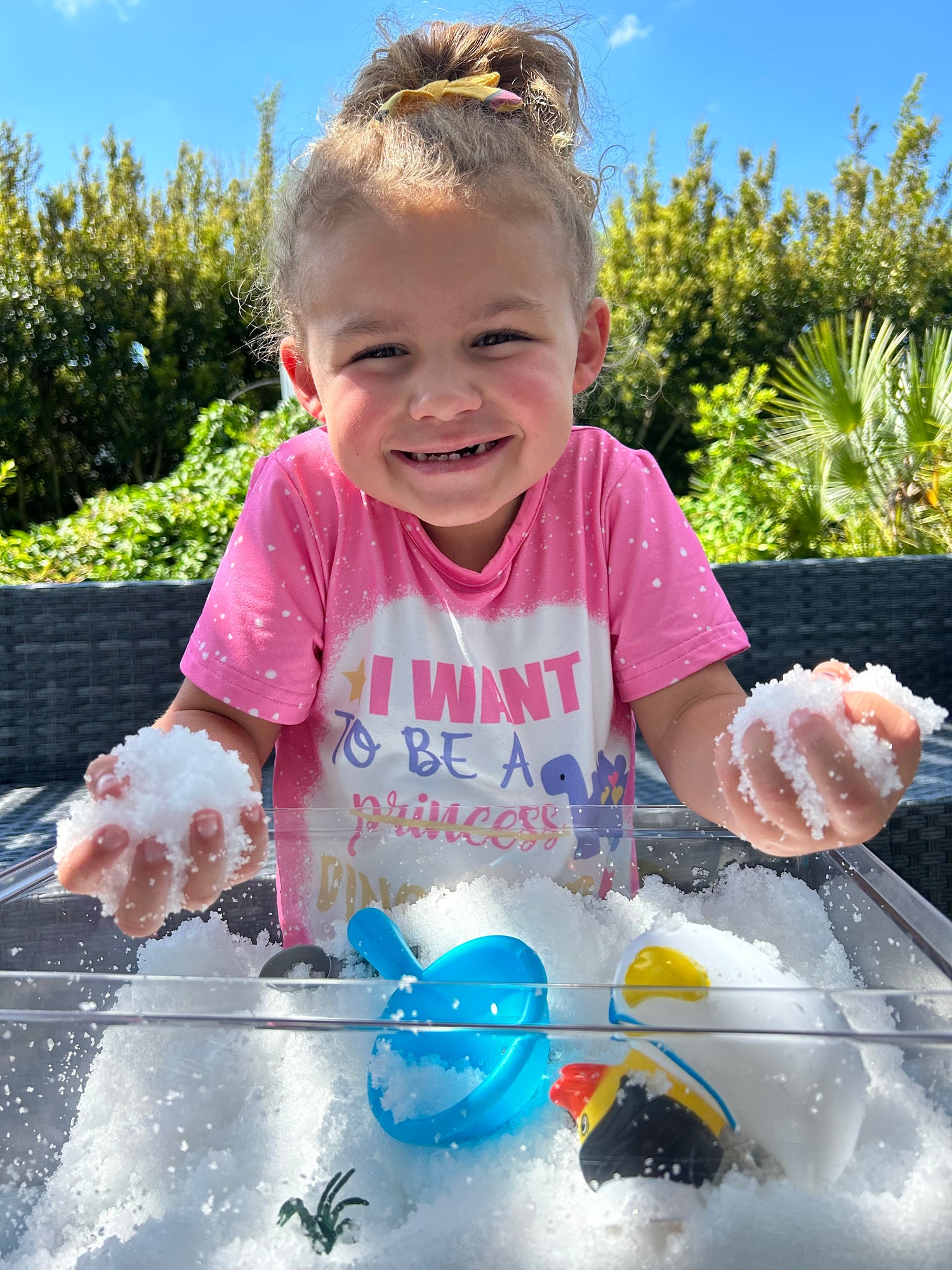 sensory play ideas with instant snow