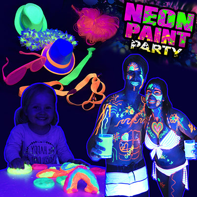 Black light reactive clothing pens paints neon decorations Party Goat