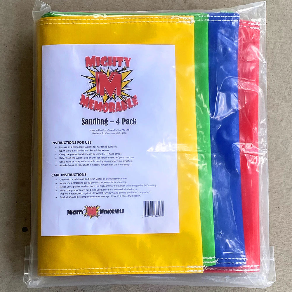 SANDBAG COVERS (4 PACK) Colourful Heavy Duty Anchors