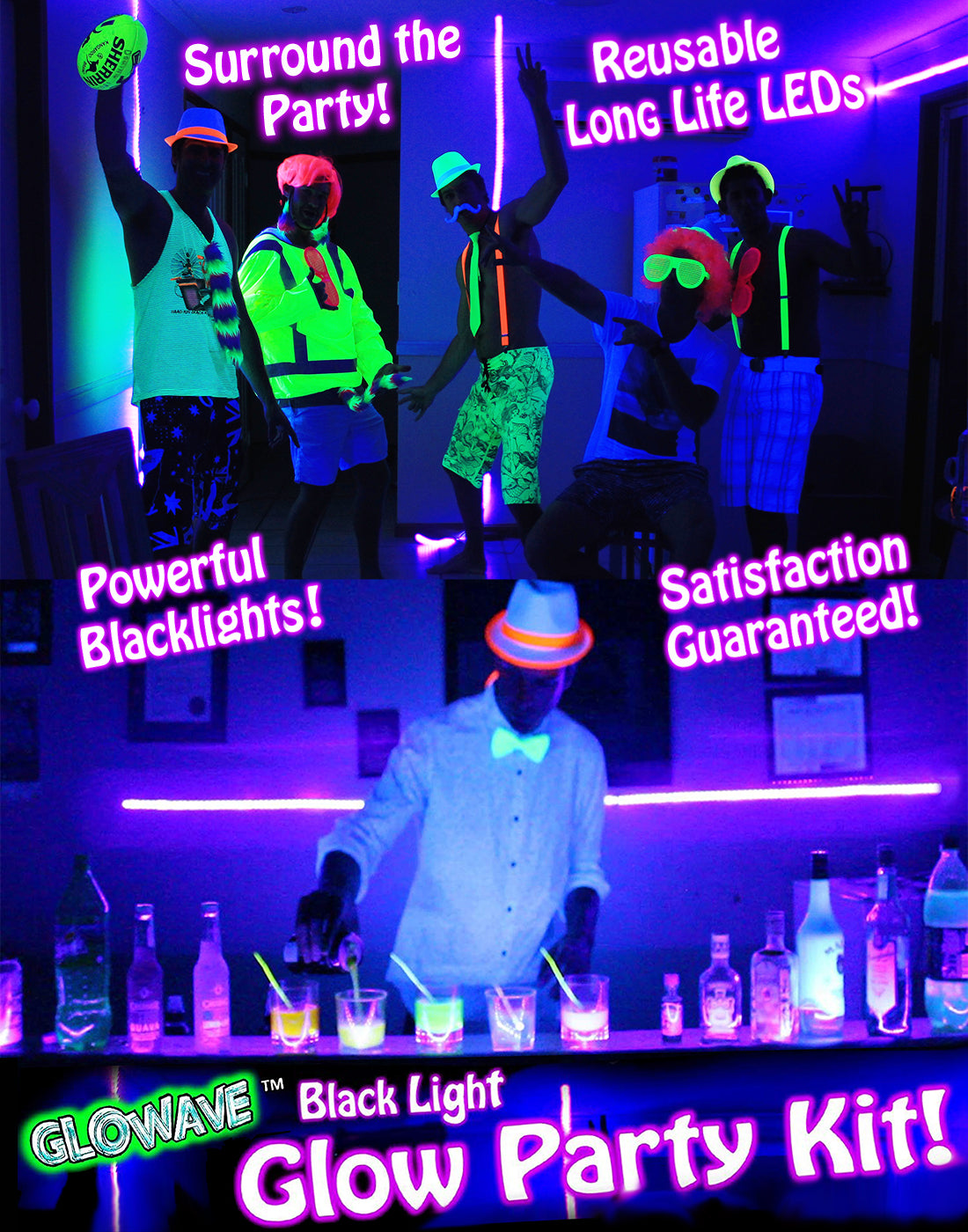 nok lejlighed perforere Black Light Glow Party Kit GLOWAVE! For epic glow in the dark parties!