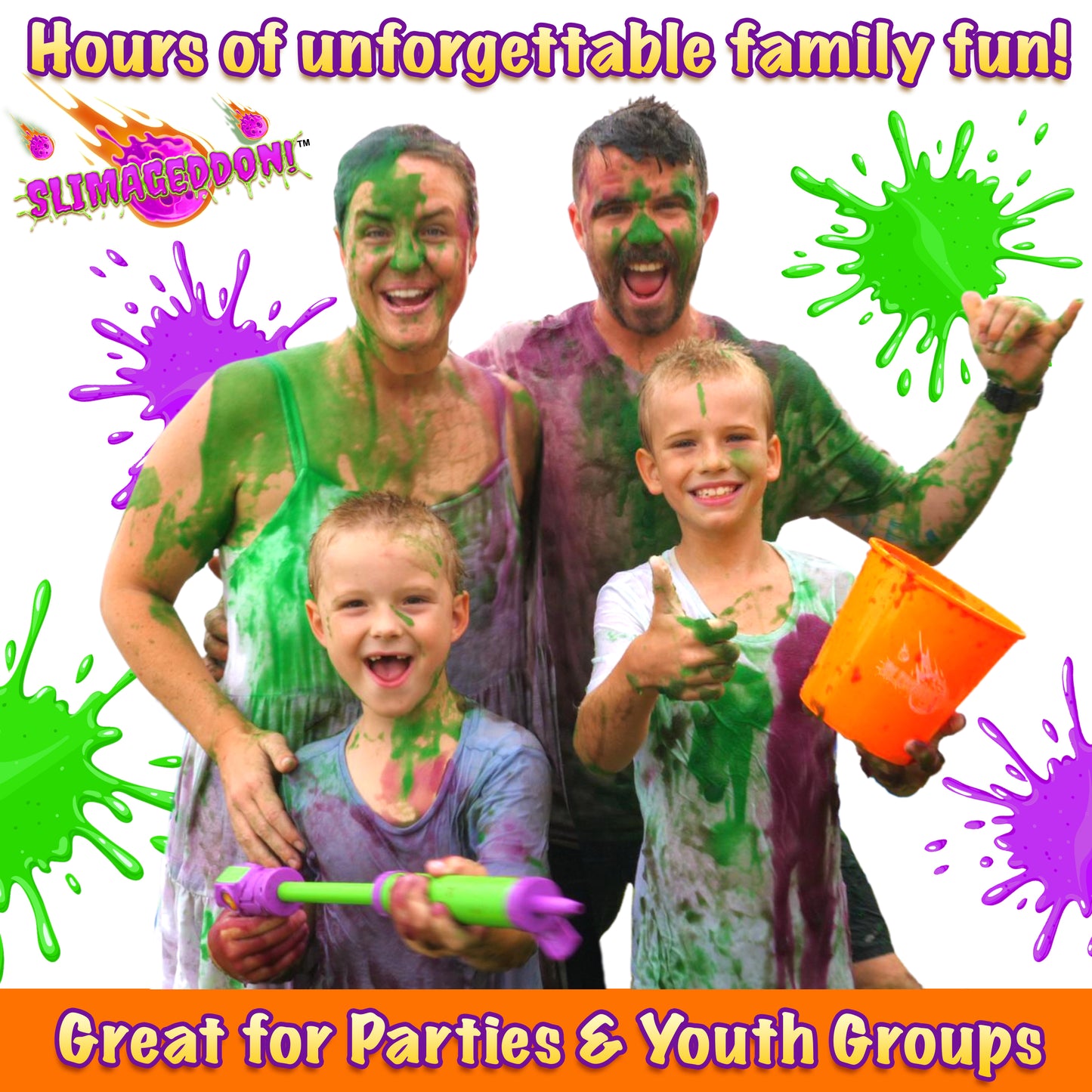 Slimageddon family yard games for kids and adults slime themed party games Slimeageddon