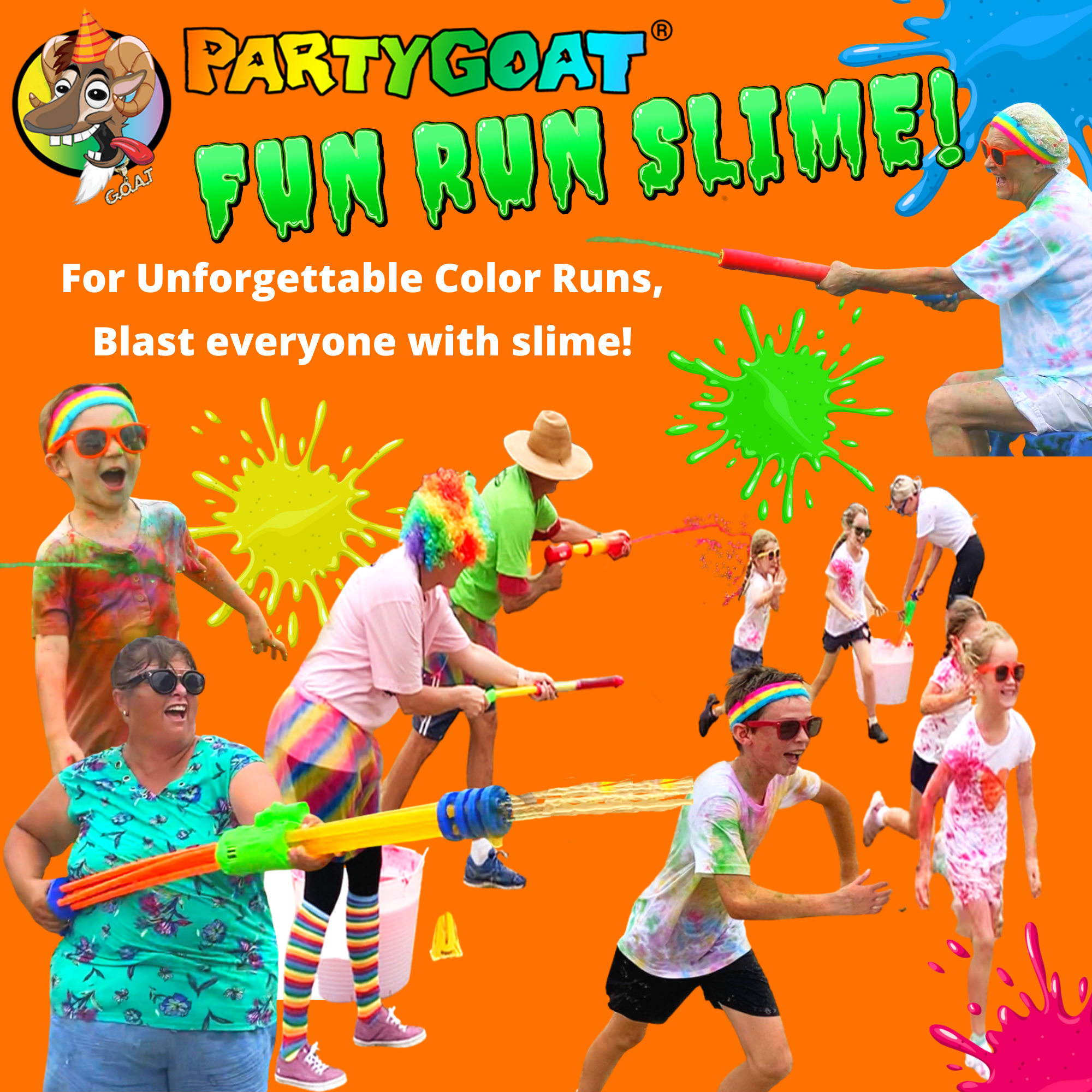 FUN RUN SLIME - 4 colors of Instant Slime for the best color runs