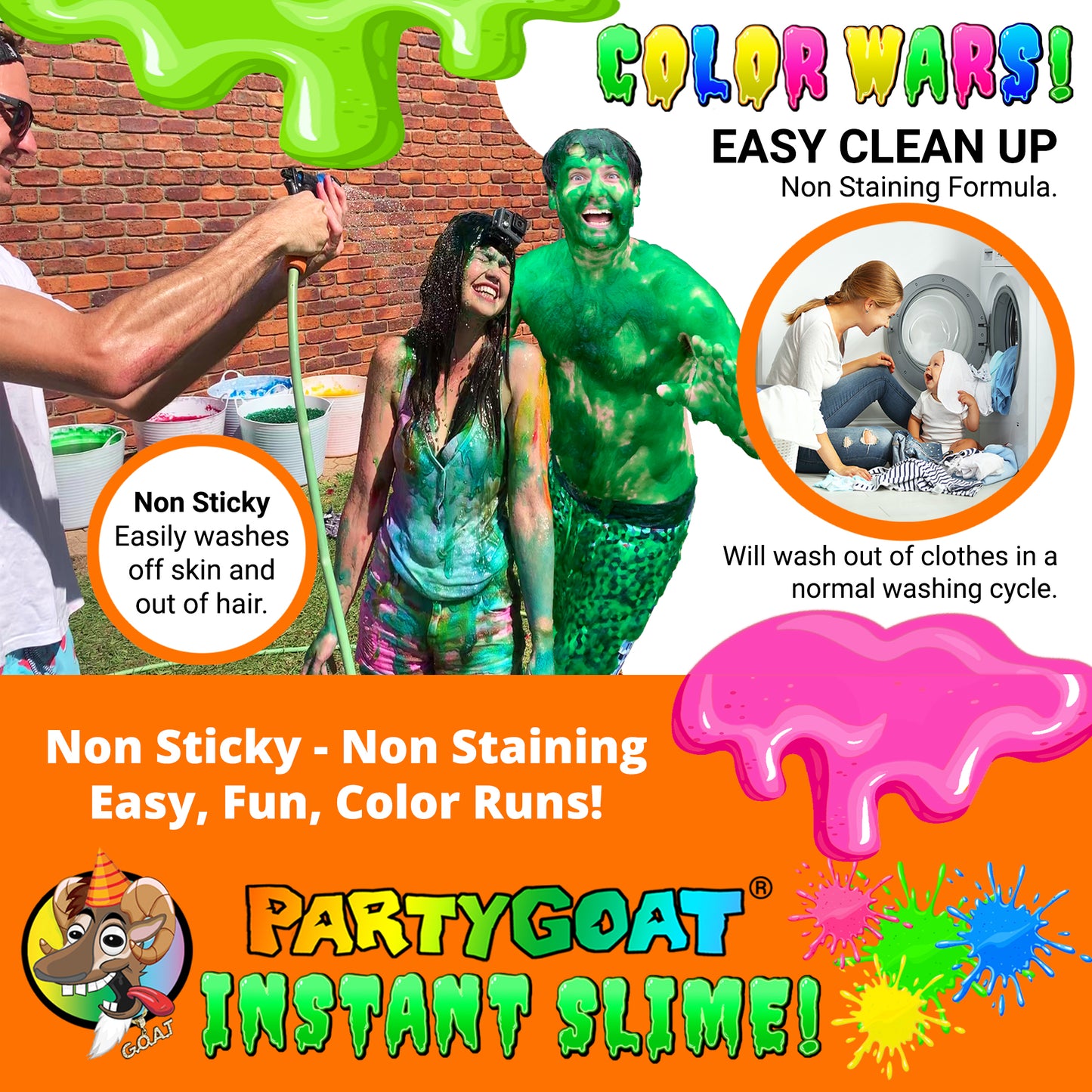 FUN RUN SLIME - 4 colors of Instant Slime for the best color runs