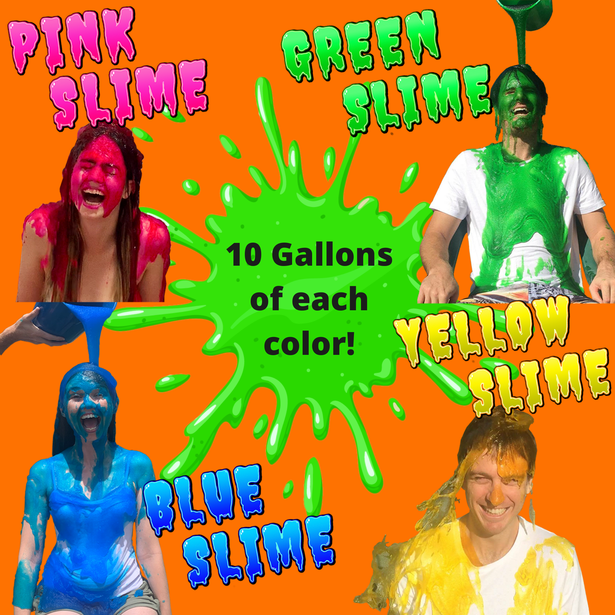Party GOAT Instant Slime Powder! 25 GALLON BLUE Slime Mix. Makes Ten 10 qt  Bulk Slime Buckets. Dump on Heads in Fundraising & Gender Reveal Games.