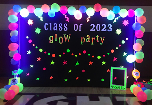 Glow in the dark party board balloons black lights